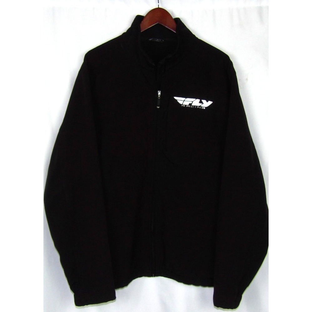 FLY RACING Zip-Up Stretch Black Soft Shell Lined Performance Jacket Men's XL